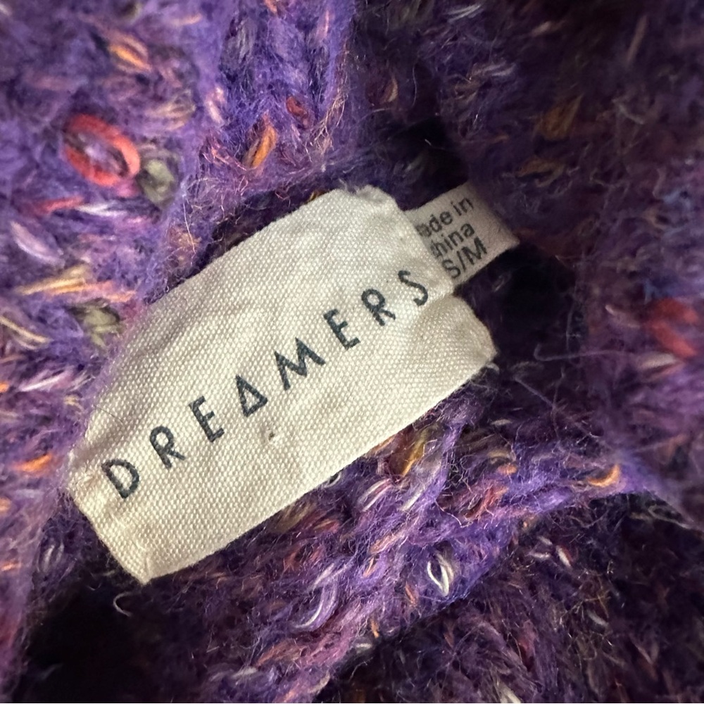 Dreamers Purple Cowl Neck Sweater Size Small - Picture 8 of 8